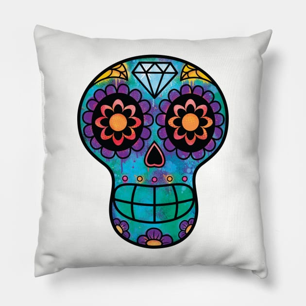 Sugarskull Graffiti Pillow by ToddTheFoxArt182