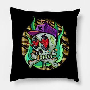 Skull and bones with love Pillow