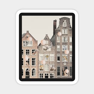 Amsterdam houses architecture Animals in windows Magnet