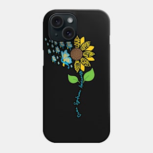 down syndrome awareness sunflower and butterfly design Phone Case