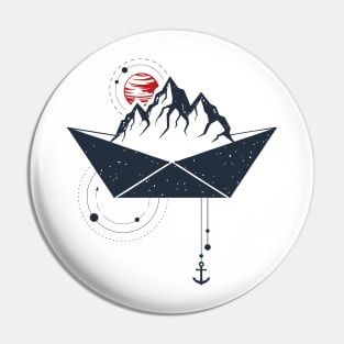 Ship In Space. Double Exposure Pin