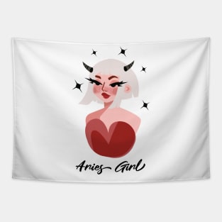 Aries Girl Zodiac Sign Astrology Tapestry