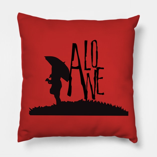 alone girl black t-shirt Pillow by anrazee