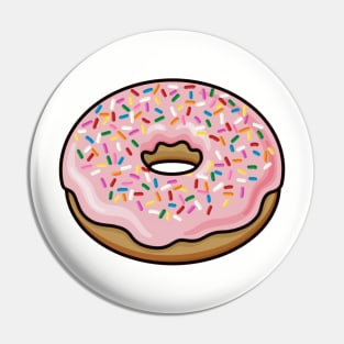 Glazed Doughnut with Sprinkles Illustration Pin