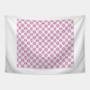 Pink and White Frame Tile Tapestry