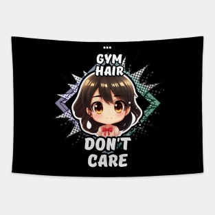 Kawaii Gym Hair Don't Care Anime Tapestry