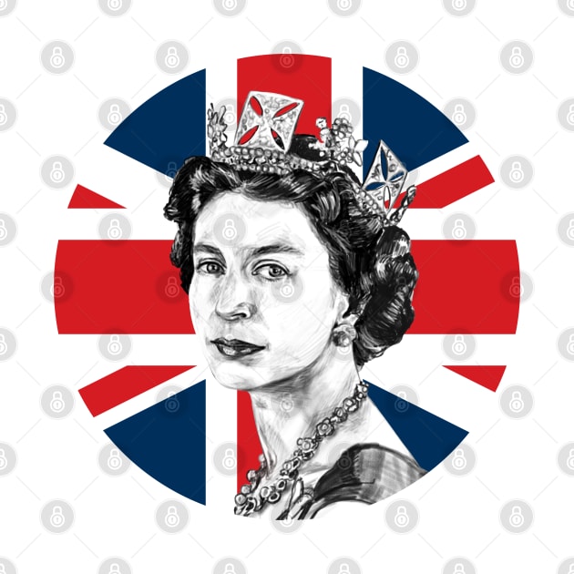 Queen Elizabeth II - Round Union Jack by Fourth Age