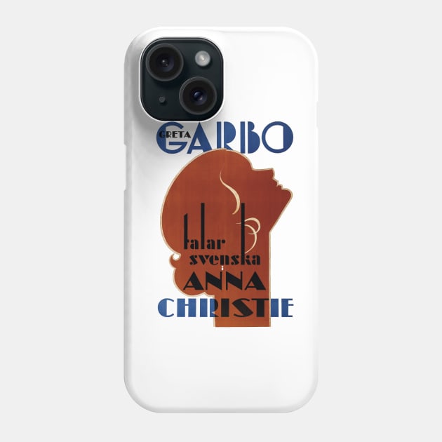 Greta Garbo in Anna Christie Movie Poster Phone Case by MovieFunTime