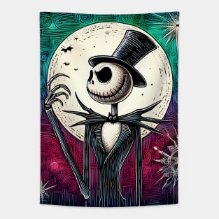 Elevate Your Holidays: Unique Jack Skellington Christmas Art for a Whimsical Celebration! Tapestry