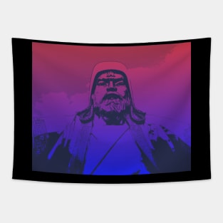 Vaporwave Genghis Khan 4229 Ulaanbaatar Tapestry