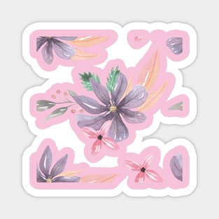 Vintage Floral Pattern Watercolor Magnet