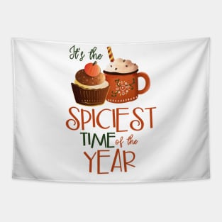 It's the Spiciest Time of the Year Pumpkin Cupcake Hot Cocoa Tapestry