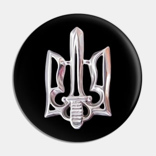 Ukrainian symbol silver tryzub Pin