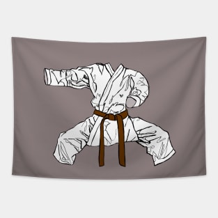 Karate Gi Suit Drawing Brown Belt Tapestry