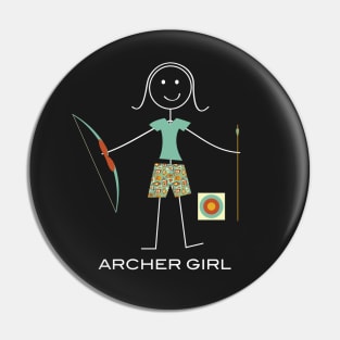 Funny Womens Archery Design Pin