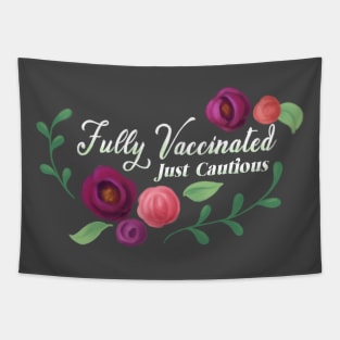 Fully Vaccinated - Purple Flowers Tapestry