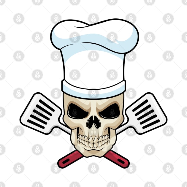 Skull as Cook with Cooking hat by Markus Schnabel