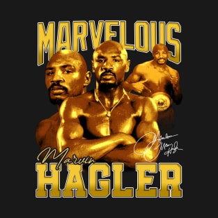 Marvelous Marvin Hagler Boxing Legend Signature Vintage Retro 80s 90s Bootleg Rap Style T-Shirt