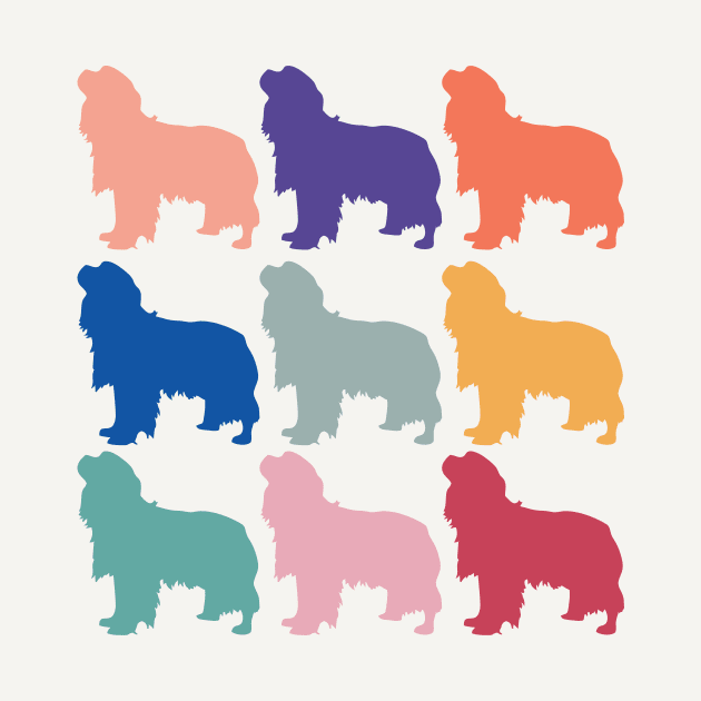 King Charles Cavalier Spaniel Rainbow Color Dogs by Bridgett3602