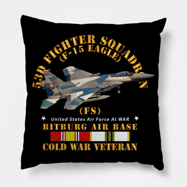 53rd Fighter Squadron - F15 Eagle - Bitberg AB - Cold War Vet Pillow by twix123844