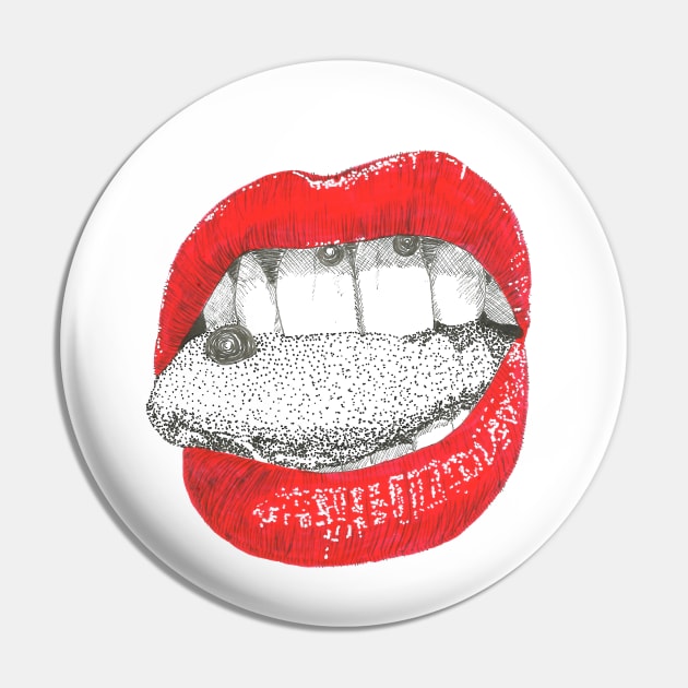 Playful lips Pin by Créa'RiBo