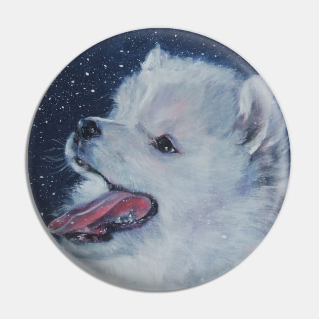 samoyed Fine Art Painting Pin by LASHEPARD