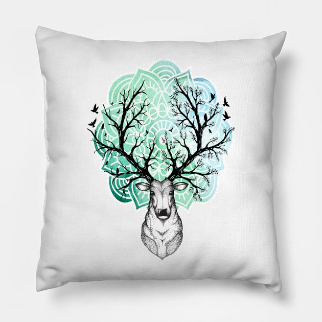 Celestial stag Pillow by CRD Branding