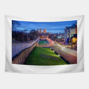 York City Wall & Minster at Night Tapestry