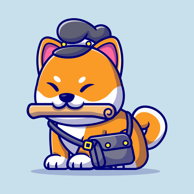 Cute Shiba Inu Dog Courier Newspaper Cartoon by Catalyst Labs