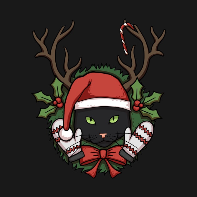 Black Christmas Cat by Cat Club