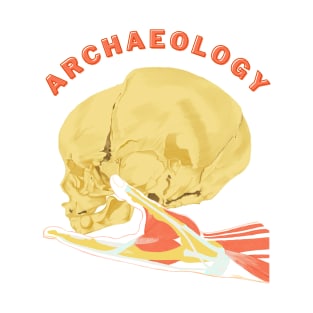 This is Archeology - Skull on Hand - Watercolor Art - Perfect Gift for Archaeologists T-Shirt