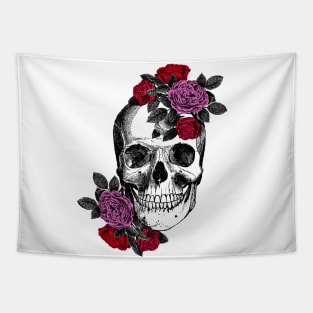 Skull and flowers Tapestry