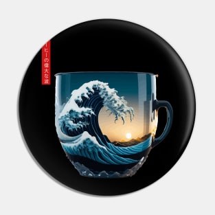 The Great Wave of Coffee Pin