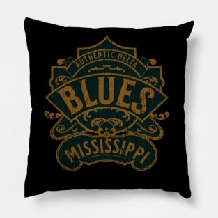 Mississippi delta blues vintage distressed badge retro Pillow