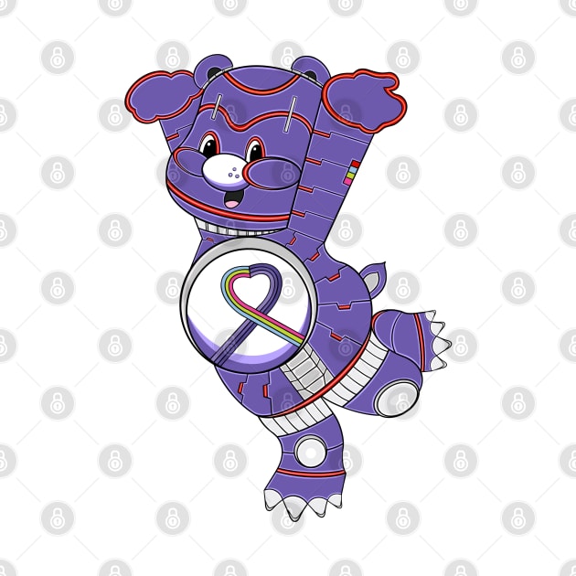 mecha cyborg purple care bear by ryroxtoons