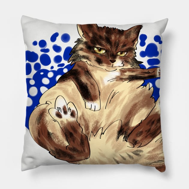 Maine Coon Cat Toon Pillow by sloppyink