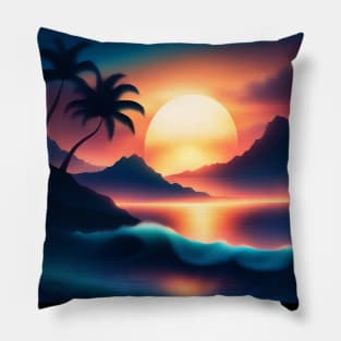 sunset beach Pillow