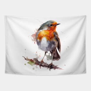 Robin Bird Watercolor 6.0 T-Shirt Tapestry
