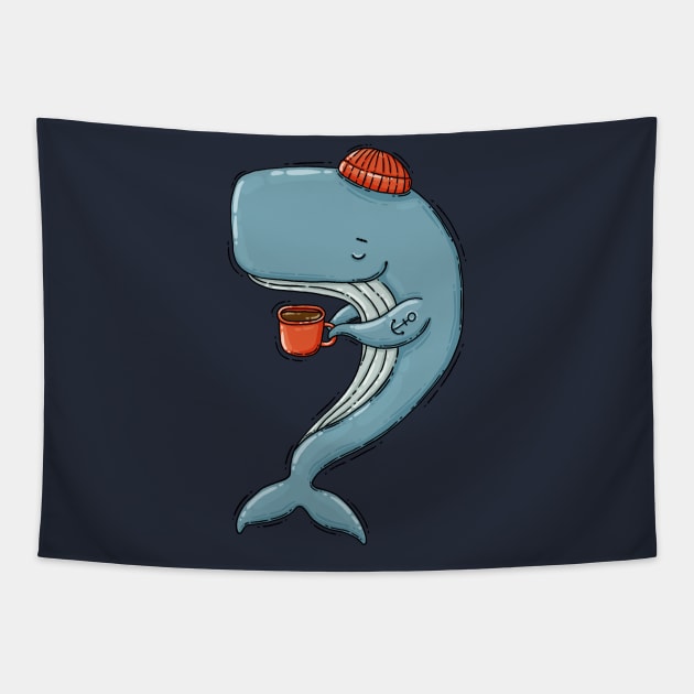 Cool Whale Tapestry by Tania Tania