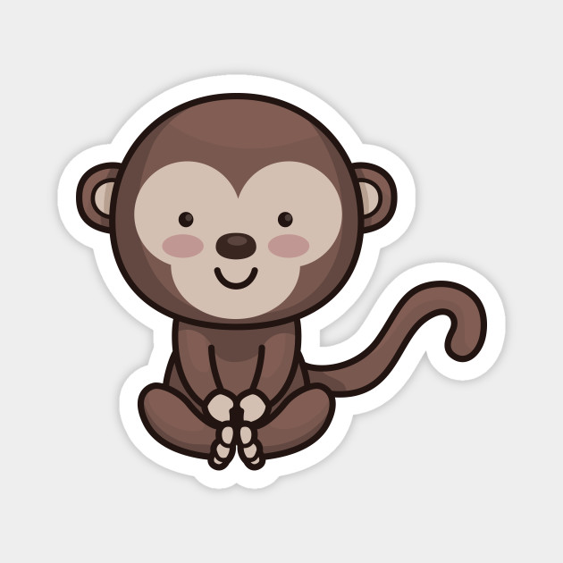 Cute Monkey Cartoon - Cute Monkey - Magnet | TeePublic Cute Monkey Cartoon - Cute Monkey - Magnet | TeePublic