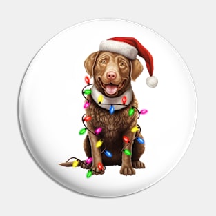 Christmas Chesapeake Bay Retriever Pin