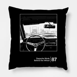 Behind The Wheel / Minimalist Graphic Design Artwork Pillow