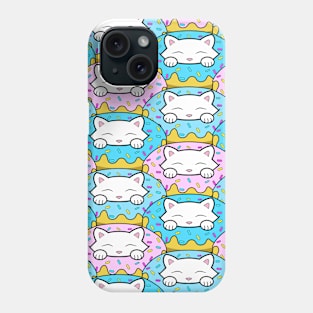 Happy kitten and dougnut pattern Phone Case