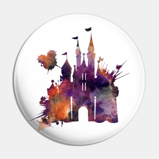 Halloween Castle Watercolor Pin