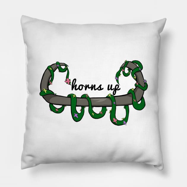 Horns Up Pillow by nochi