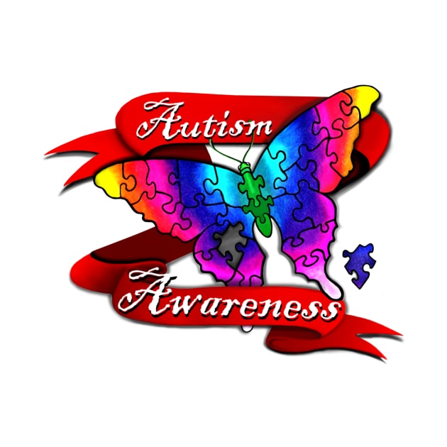 Autism Awareness Butterfly by SandraGale Art