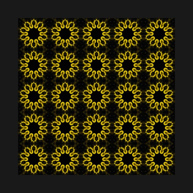 Yellow Chrysanthemum Light and Shadow Kaleidoscope pattern (Seamless) 5 by Swabcraft