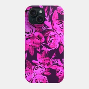 Pink and Purple Roses Pattern Phone Case