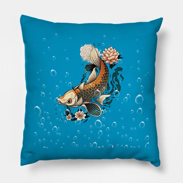 japanese fish Pillow by himary