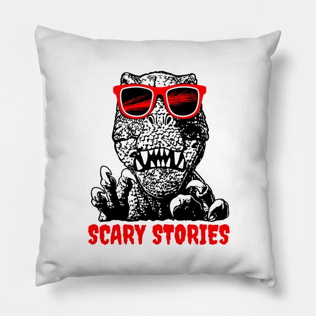 Dinosaur and scary stories Pillow by My Happy-Design